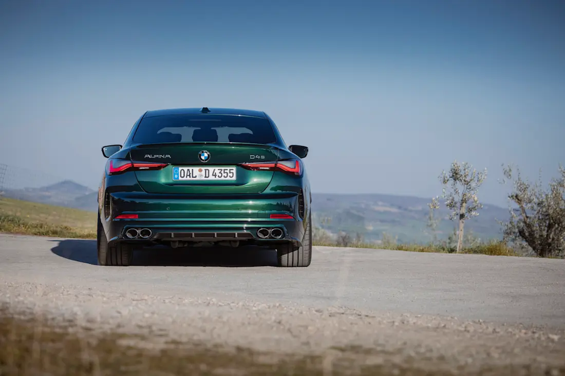 Alpina D4 S Gran Coupé (2022) statisch, achteraanzicht