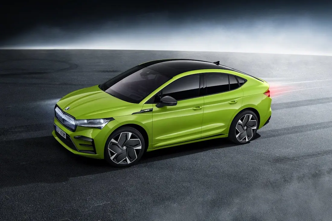  Ein großer Wurf in Sachen Design ist das Skoda Enyaq Coupé RS mit seiner abfallenden Coupé-Form am Heck.