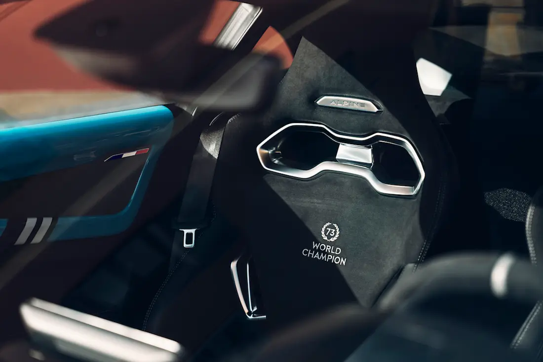 Alpine A110 San Remo 73 (2023) interieur Alpine A110 San Remo 73 (2023) interieur