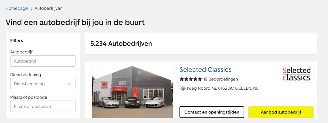 voorbeeld bedrijfsprofielpagina goed