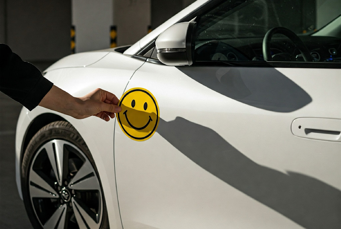 Verwijderen stickers op auto