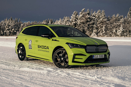 Skoda Enyaq RS iV ijsdrift record