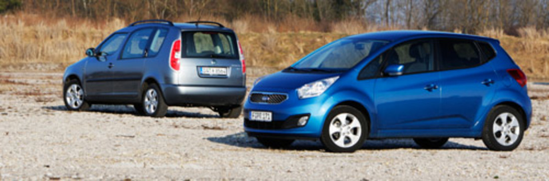 Test comparatif: Kia Venga vs. Skoda Roomster – Affaires de familles