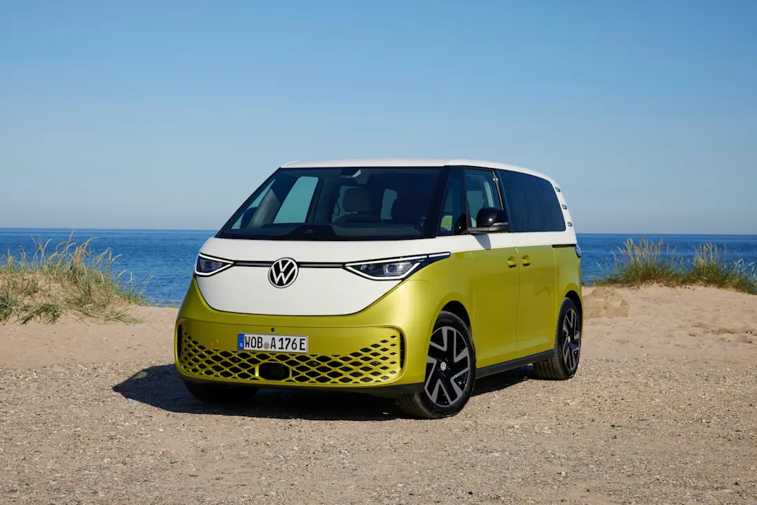 Volkswagen ID Buzz (2022) statisch, vooraanzicht Volkswagen ID Buzz (2022) statisch, vooraanzicht
