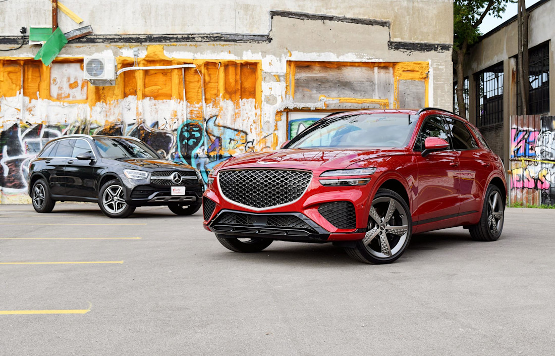 Editorial 2021 mercedes benz glc class vs 2022 genesis gv70 03 sha