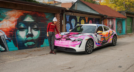 Editorial porsche taycan art battle meaghan claire kehoe 04 jl