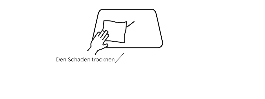 Schritt 4 - Den Schaden trocknen lassen Schritt 4 - Den Schaden trocknen lassen