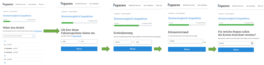  In wenigen Clicks geht es zum Werkstatt-Wunschtermin bei repareo.de
