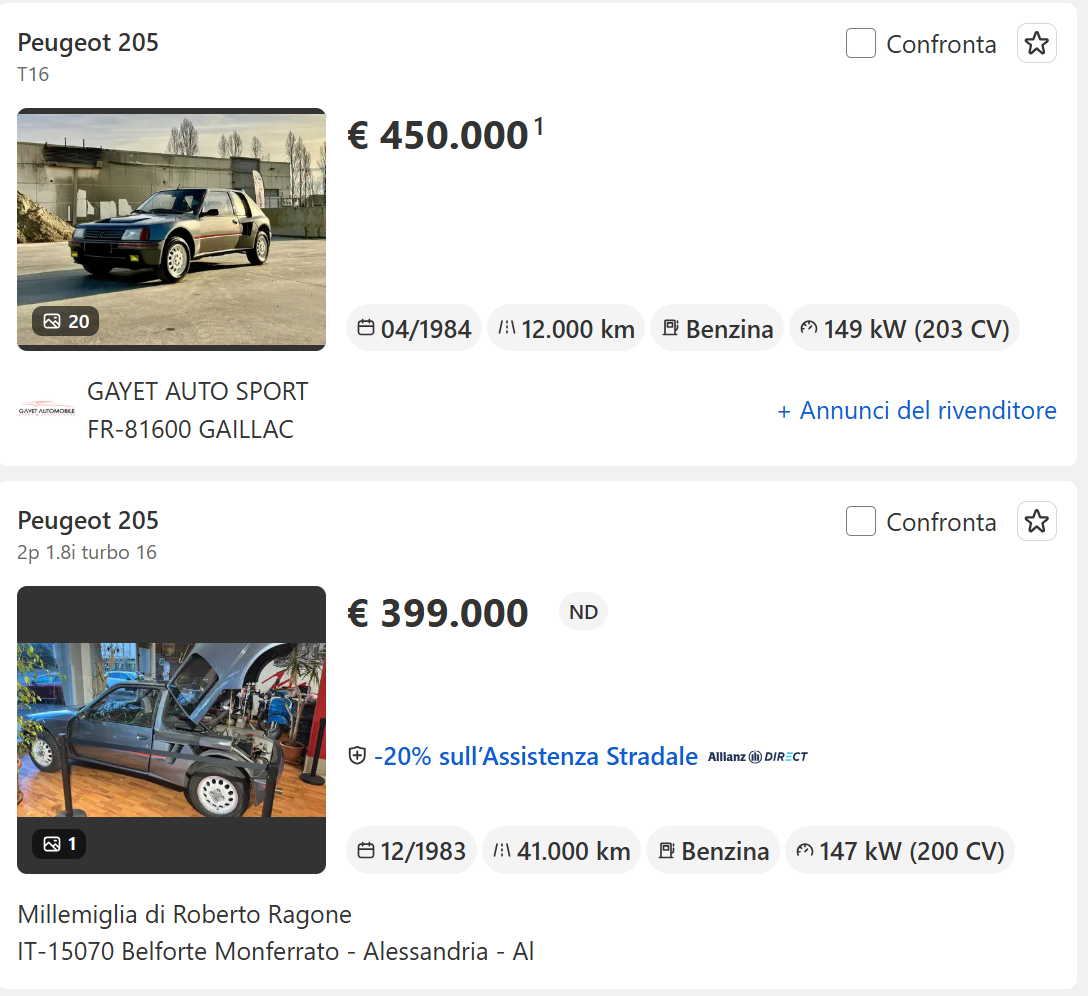 Peugeot Turbo 16 su AutoScout24