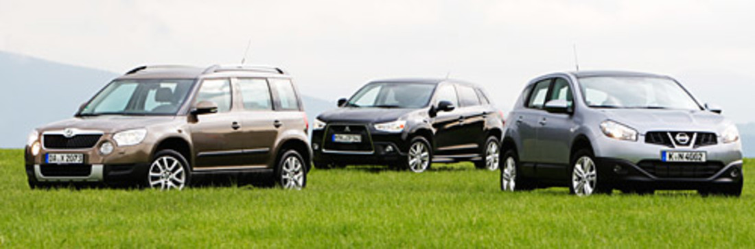 Vergleichstest: Mitsubishi ASX vs. Nissan Qashqai vs. Skoda Yeti – Ressourcenschoner